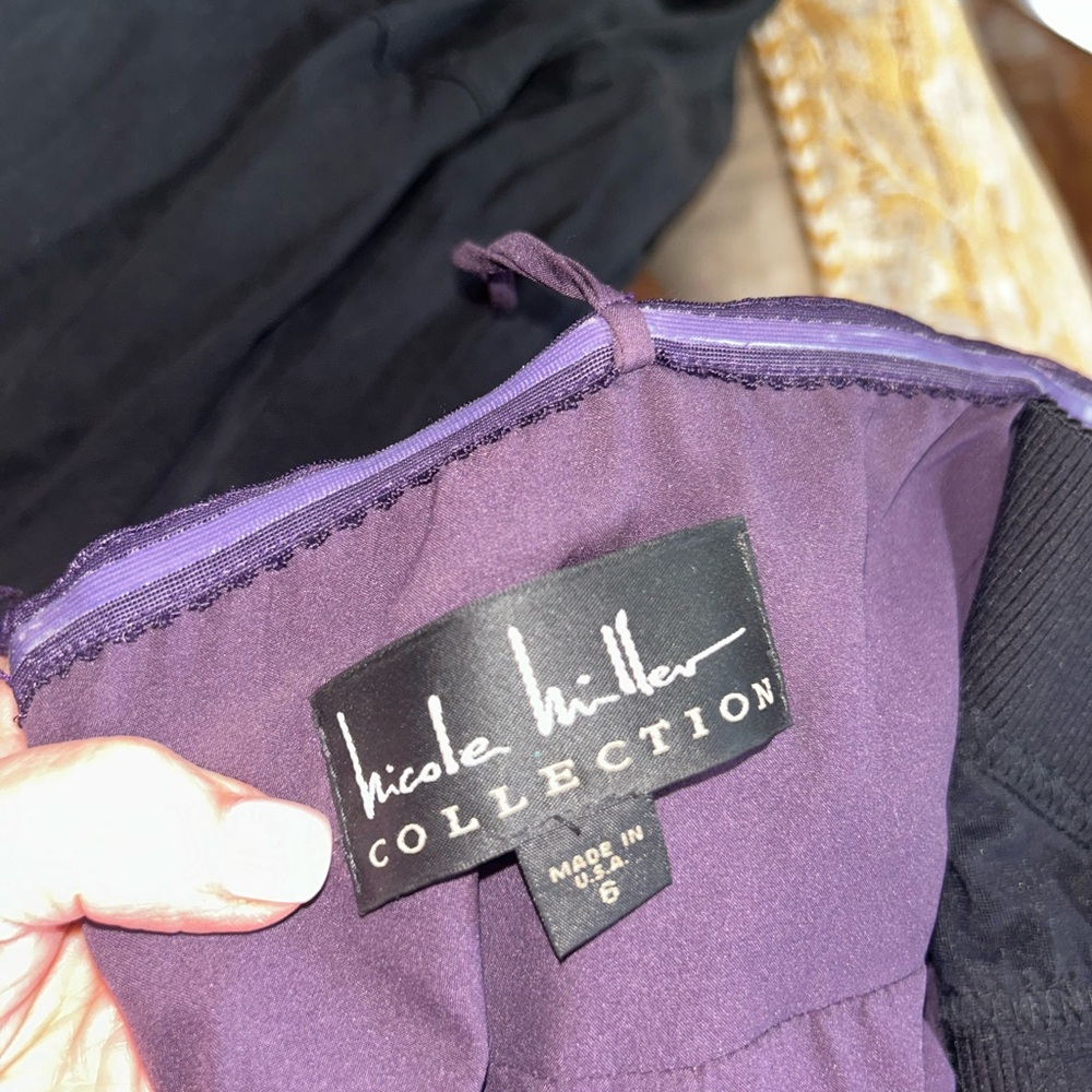 Elegant Purple Strapless Dress by Nicole Miller size 6 - Picture 8 of 8
